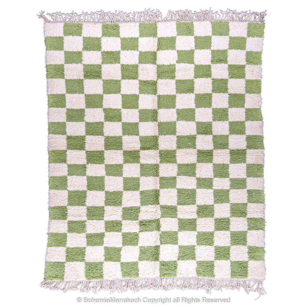 Green and White Rug